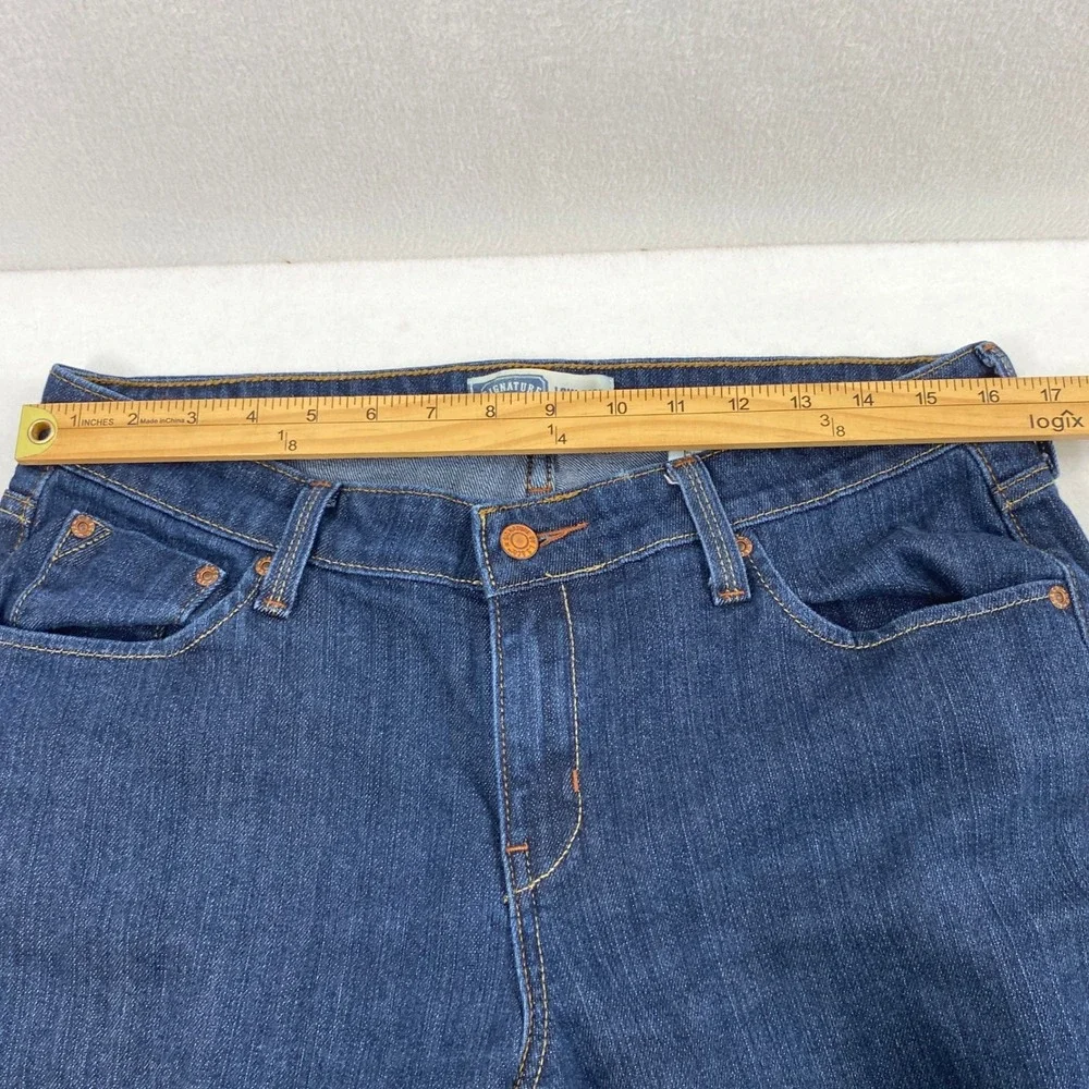 Levi Strauss‎ Signature Jeans Women 12 Low Rise Bootcut Dark Wash Denim